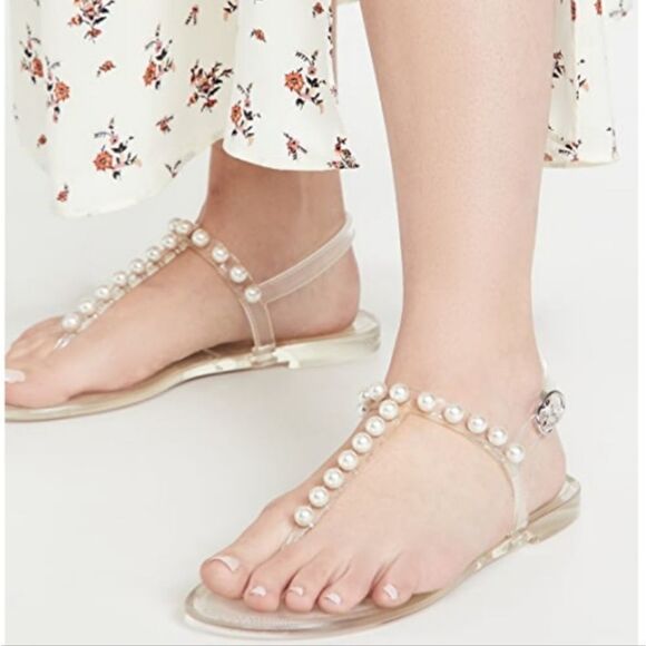 BRAND NEW CHINESE LAUNDRY JELLY CLEAR STUDDED CRYSTAL EMBELLISHMENTS SANDAL - Picture 1 of 14